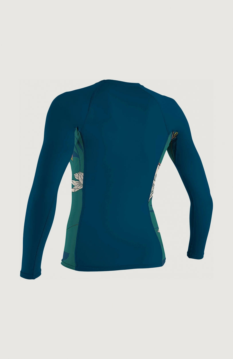 Side Print Long Sleeve Rash Guard | Dark Blue