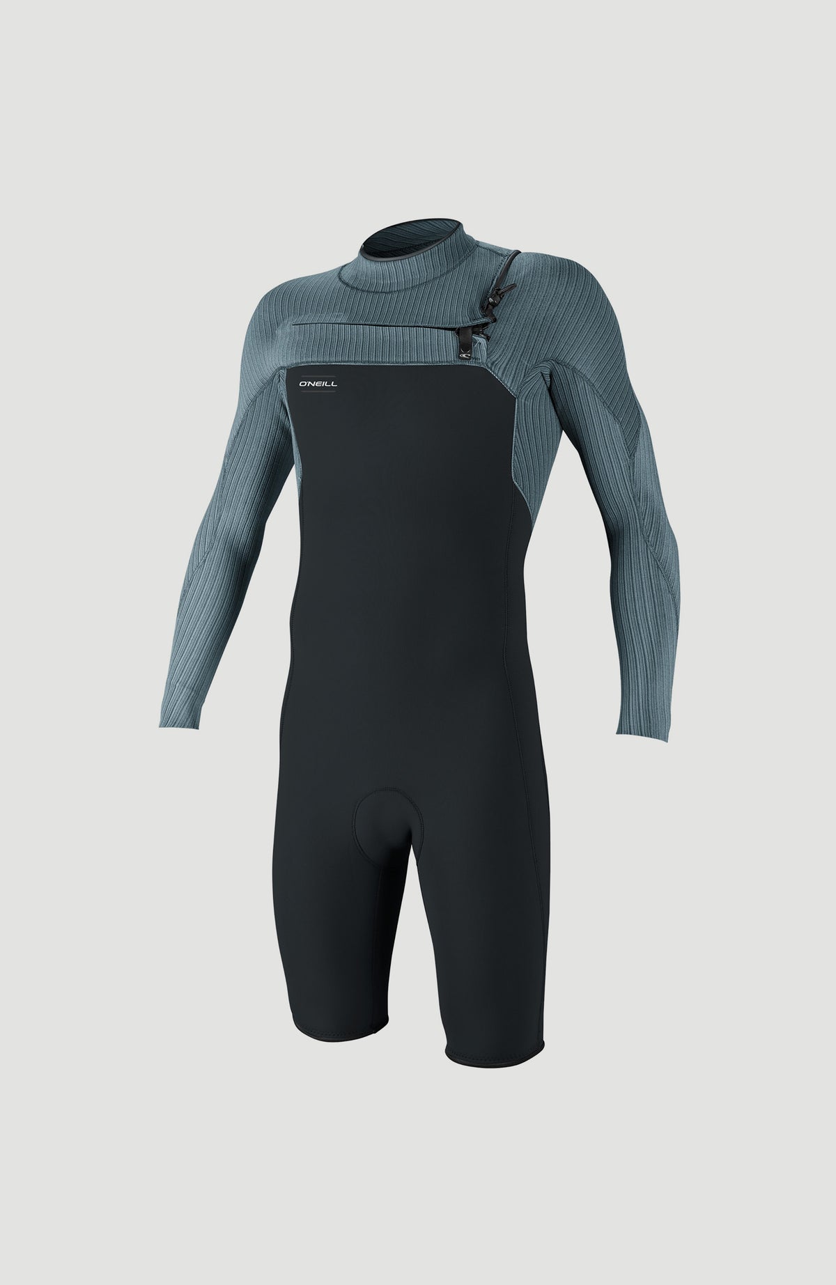 Hyperfreak 2mm Chest Zip Longsleeve Spring Wetsuit | GUN METAL/CADET BLUE