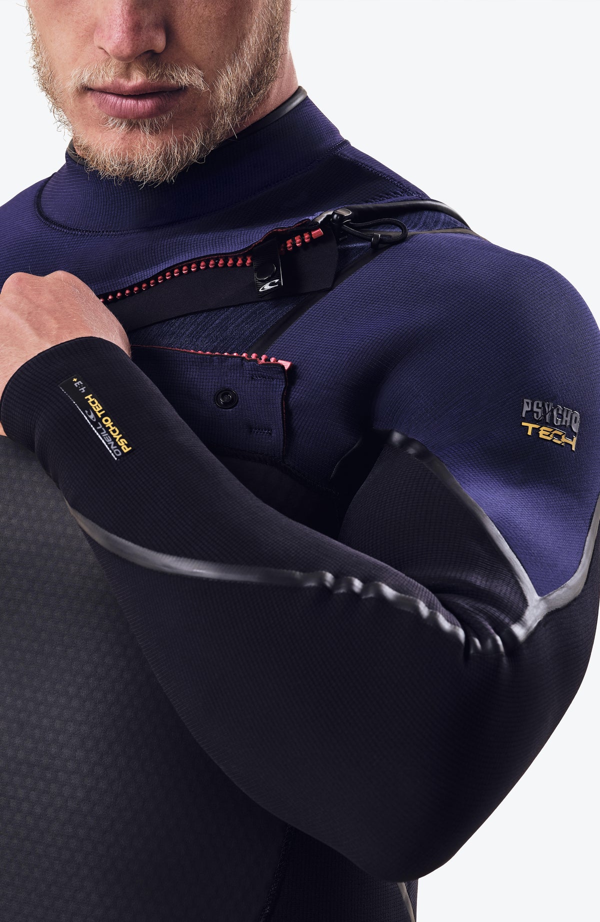 Psycho Tech 4/3mm Chest Zip Full Wetsuit | BLACK/NAVY