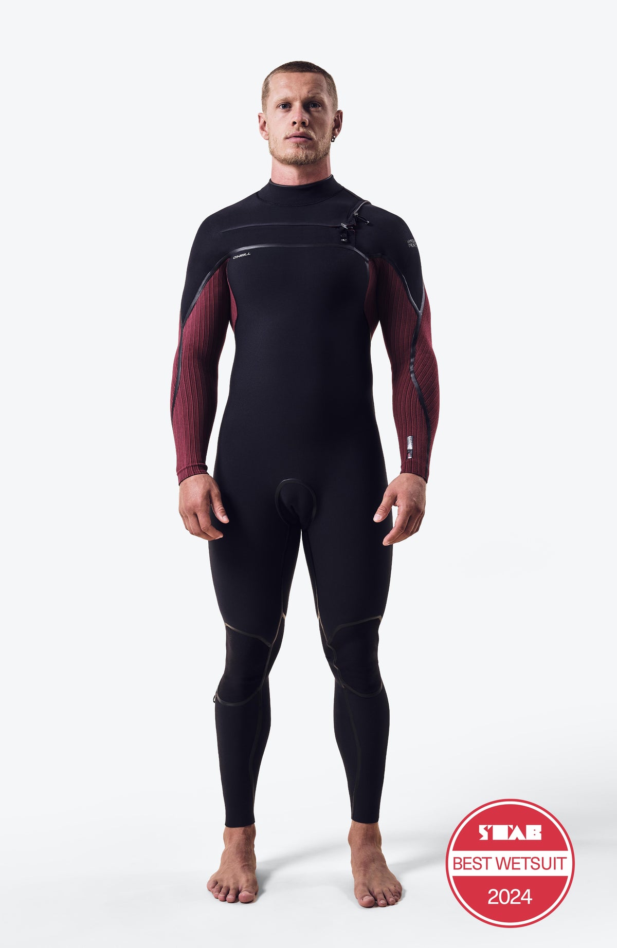 4dimensions フルスーツ 3mm ジャージ　ブラック/レッド Hyperfreak Fire 4/3+mm Chest Zip Full Wetsuit | BLACK/DARK