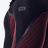 Hyperfreak Fire 4/3+mm Chest Zip Full Wetsuit | BLACK/DARK RED