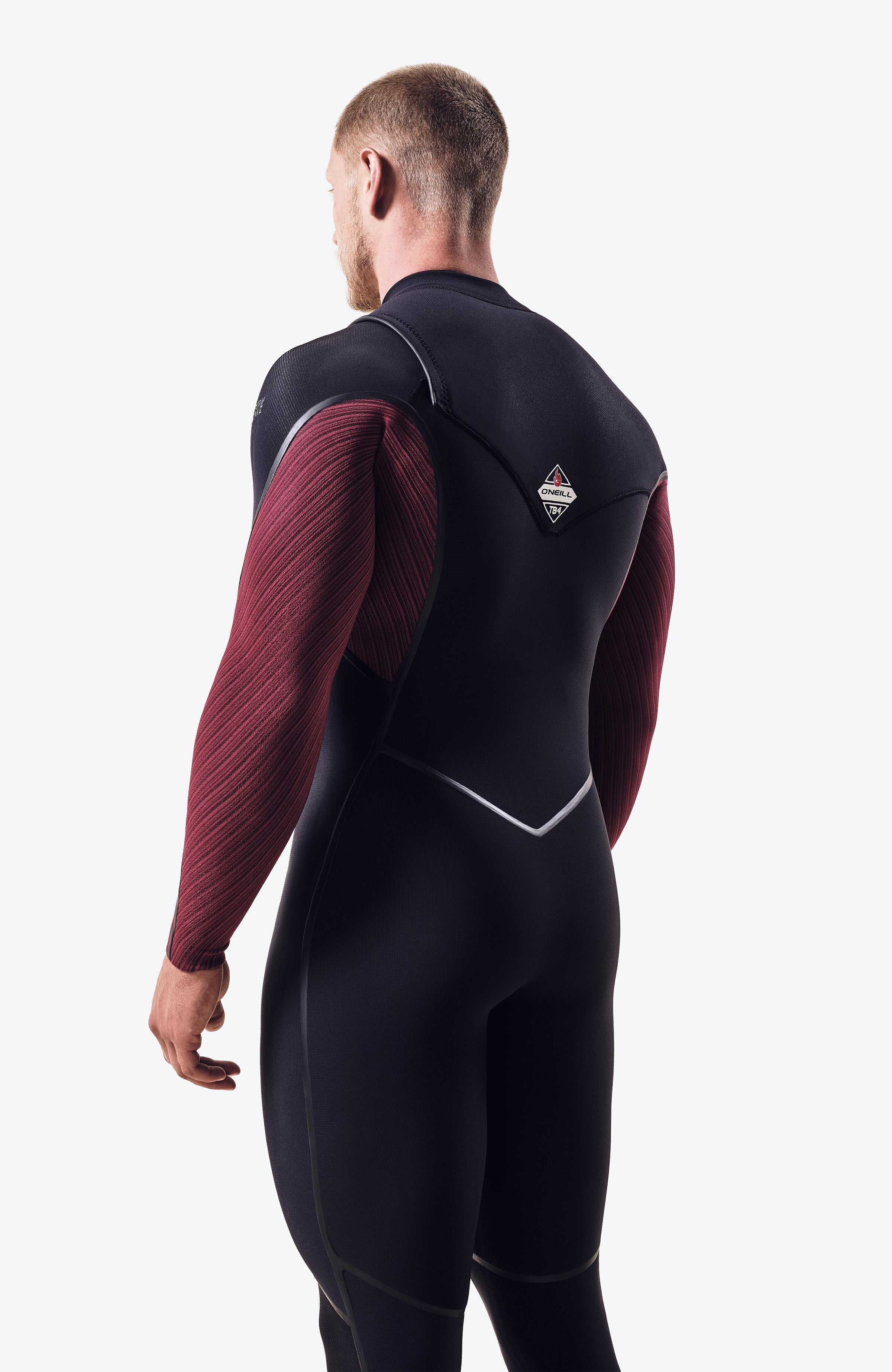 Hyperfreak Fire 4/3mm Chest Zip Full Wetsuit | BLACK/DARK RED – O