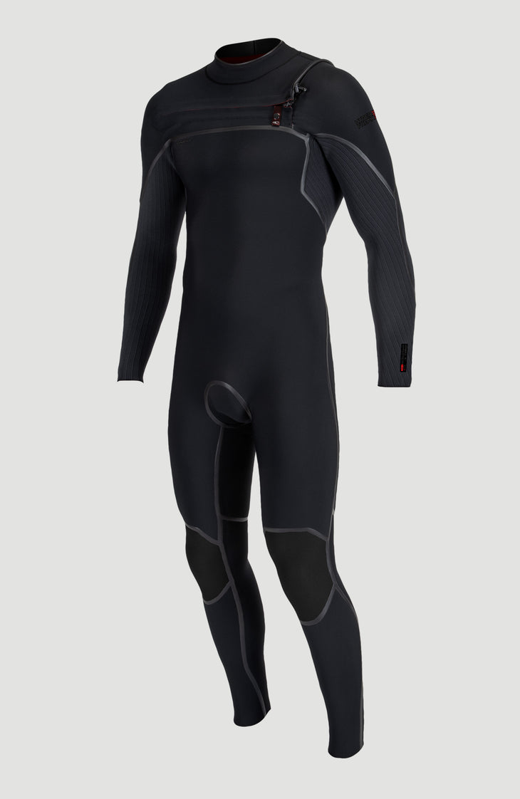 Hyperfreak Fire 5/4mm+ Chest Zip Full Wetsuit | BLACK/BLACK