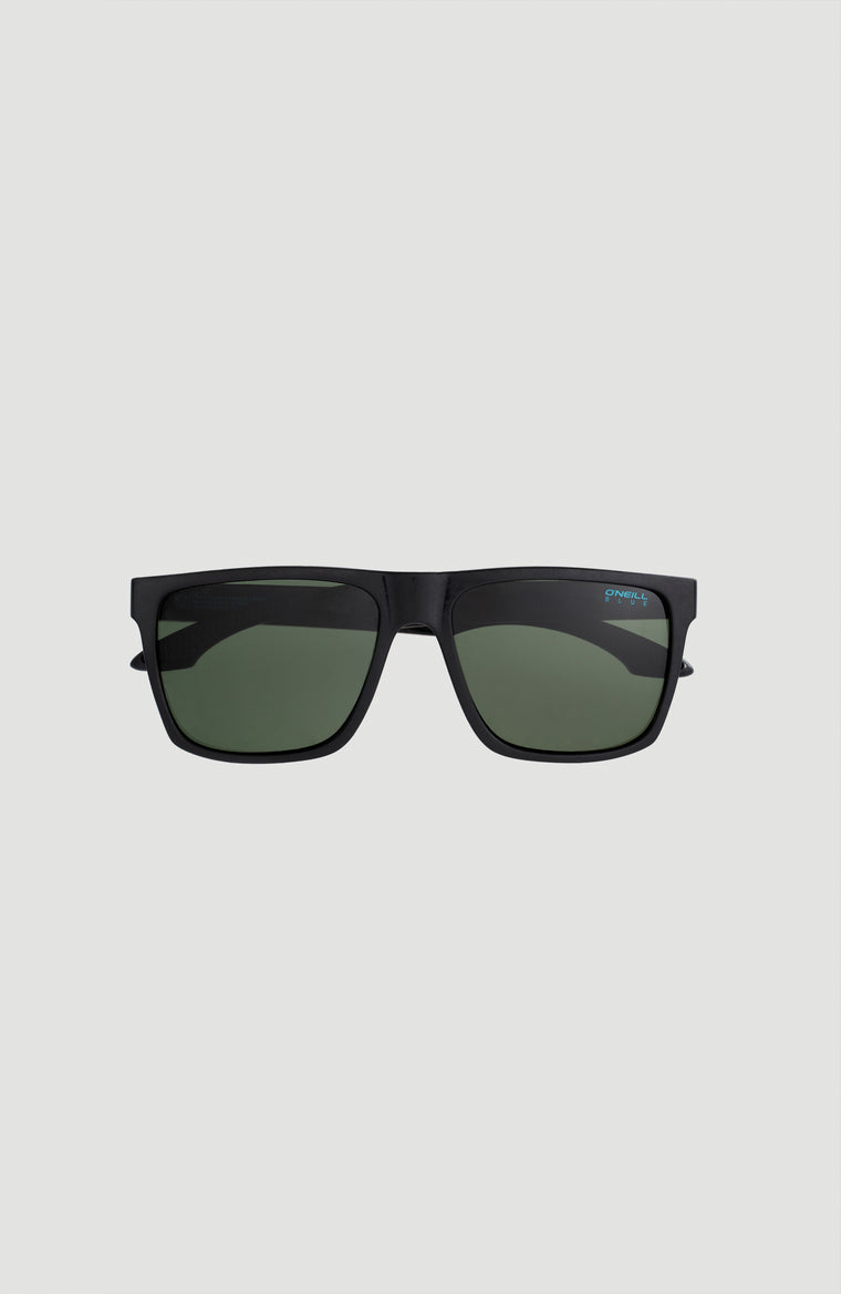 Blue Lyn Sunglasses | MATTE BLACK/ GREEN RETRO PRINT