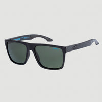 Blue Lyn Sunglasses | MATTE BLACK/ GREEN RETRO PRINT