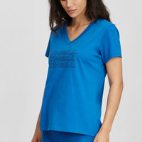 Triple Stack V-Neck T-Shirt | Ocean Blue