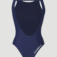 Logo High Neck Swimsuit | Blueberry Carvico