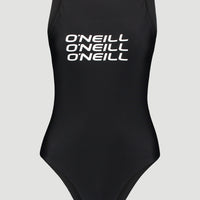 Logo High Neck Swimsuit | Black Out