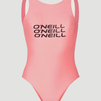 Logo High Neck Swimsuit | Crystal Rose