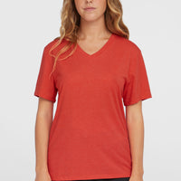 Essentials V-Neck T-Shirt | Sunrise Red