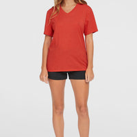 Essentials V-Neck T-Shirt | Sunrise Red