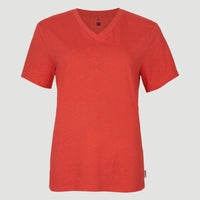 Essentials V-Neck T-Shirt | Sunrise Red