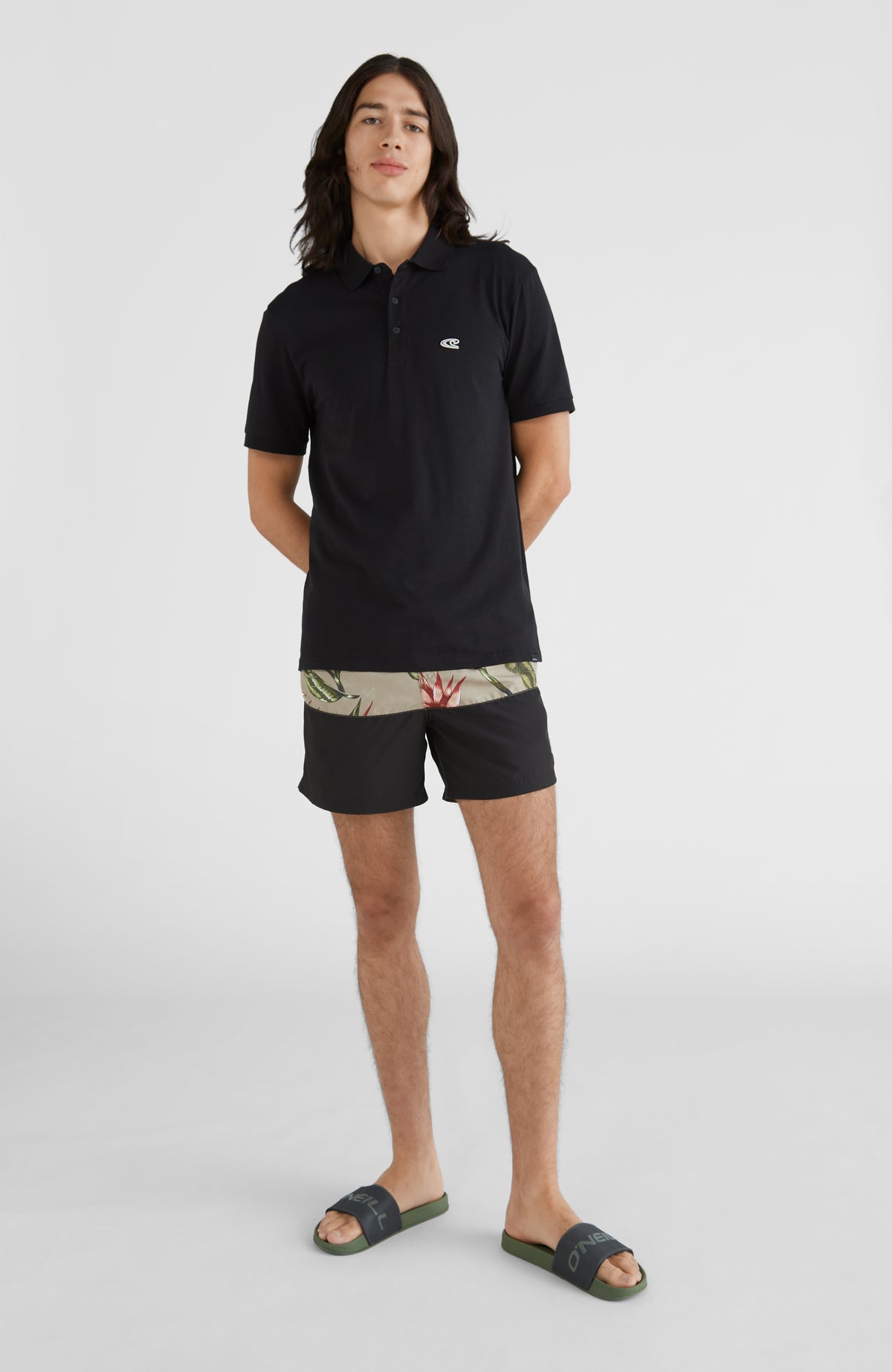 Frame Block Swim Shorts | Green Multi 1