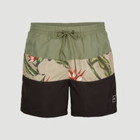 Frame Block Swim Shorts | Green Multi 1