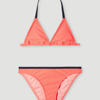 Essentials Triangle Bikini Set | Neon Coral