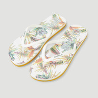 Profile Graphic Sandals | White Tropical Flower