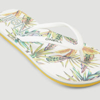 Profile Graphic Sandals | White Tropical Flower