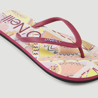 Profile Graphic Sandals | Yellow Scarf Print