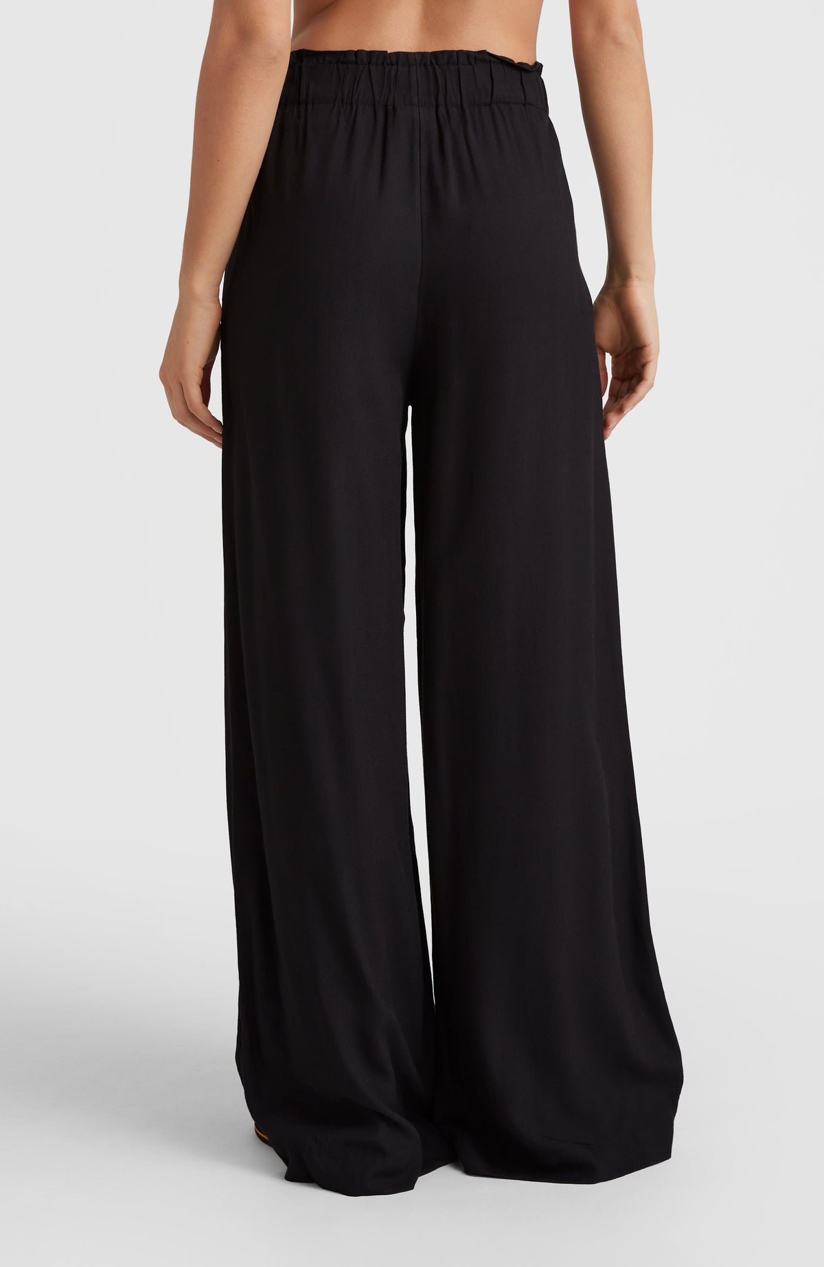 ASOS DESIGN crinkle wide leg palazzo beach pants in black - ShopStyle