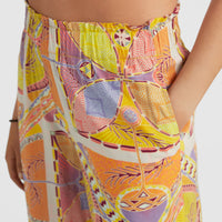 Malia High-Waist Beach Pants | Yellow Scarf Print