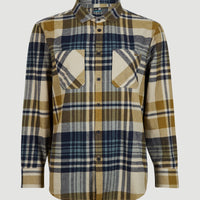 Checked Flannel Shirt | Beige Plaid Check