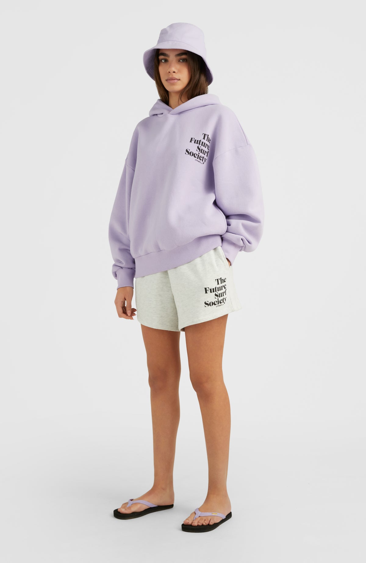 $168 NEW We Wore What Oversized Hoodie and Shorts SET Lilac XS