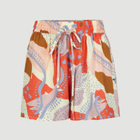 Jarrah Woven High-Waist Shorts | Patchwork Print