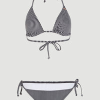 Capri - Bondey Triangle Bikini Set | Black Simple Stripe