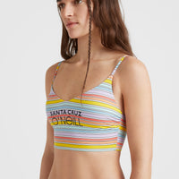 Midles - Maoi Bralette Bikini Set | Bright Multi Coloured Stripe