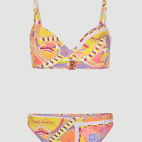 Julia Wb - Rita Moulded Wire Bikini Set | Yellow Scarf Print