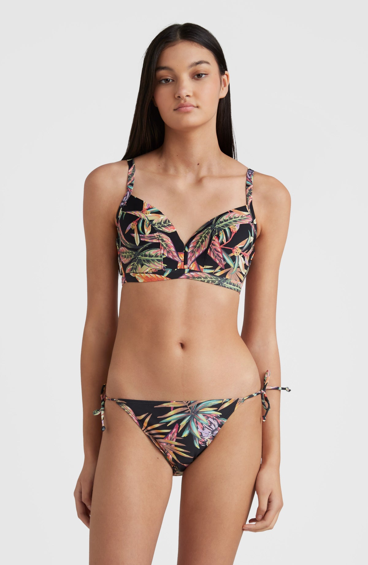 Panama Mould Wire Bra Bikini Top  Black Tropical Flower – O'Neill