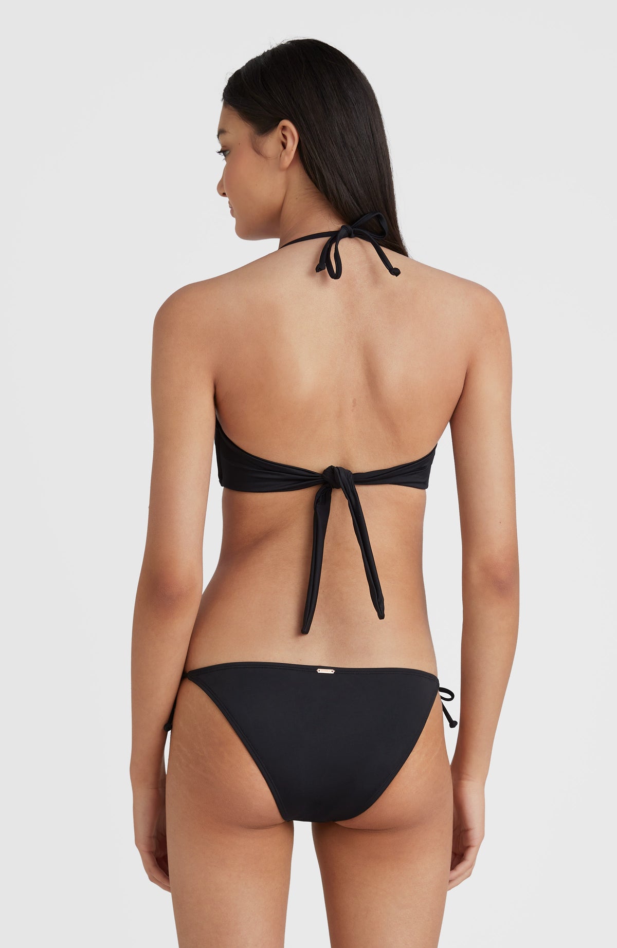 Ivory Rose Fuller Bust mix & match underwire tie shoulder bikini top in  black