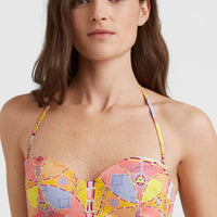 Havaa Mould Wire Bandeau Bikini Top | Yellow Scarf Print