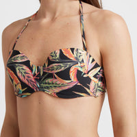 Havaa Mould Wire Bandeau Bikini Top | Black Tropical Flower