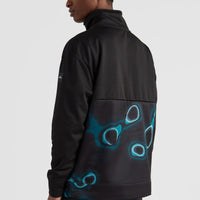 Rutile Printed Fleece Anorak | Black Out Colour Block