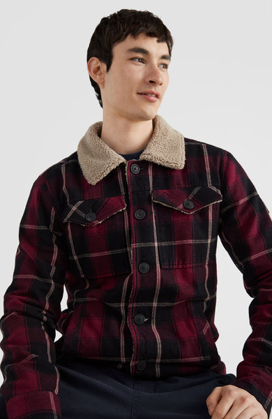 Fleece Lined Jacket | Beige Tartan Check