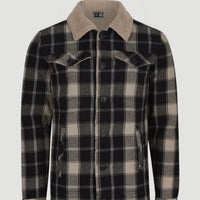 Fleece Lined Jacket | Beige Tartan Check