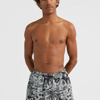 Packable All Over Print 15'' Hybrid Shorts | Black Oyster