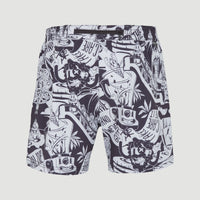 Packable All Over Print 15'' Hybrid Shorts | Black Oyster