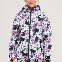 All Over Print Lite Snow Jacket | Blue Ice Flower