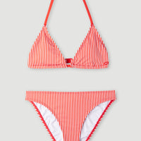 Surf State Triangle Bikini Set | Red Simple Stripe