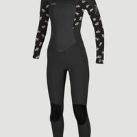 Epic 4/3mm Chest Zip Full Wetsuit | BLACK/CINDY DAISY