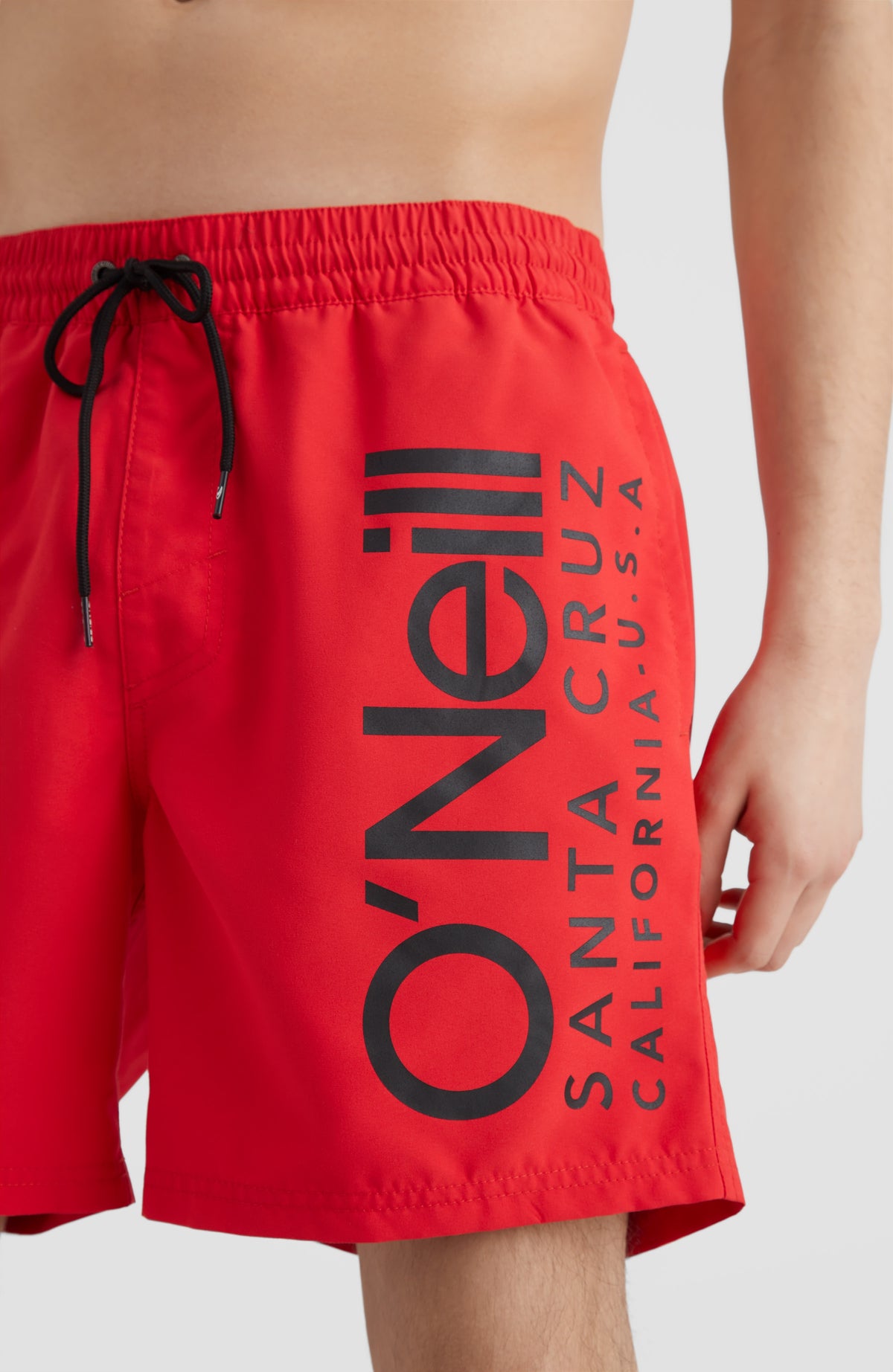 California swim shorts red top