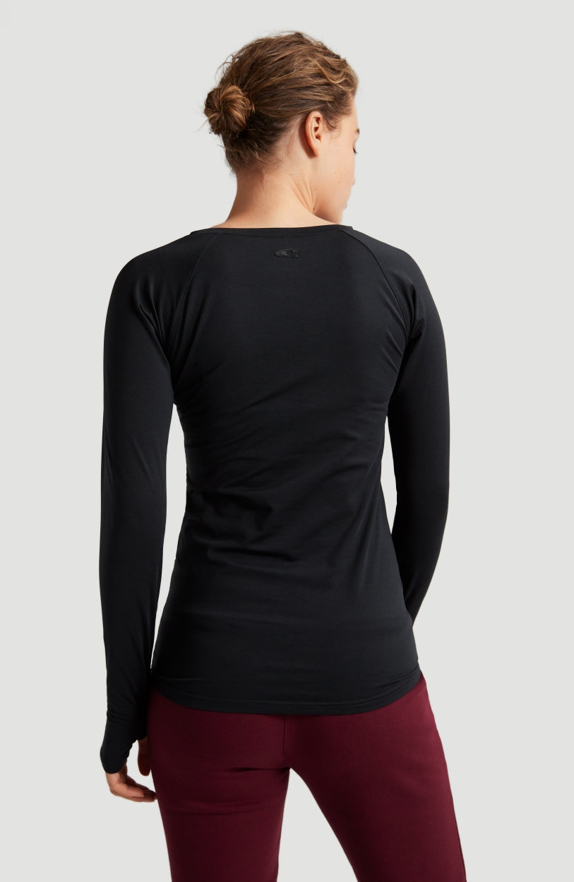 Relaxed Long Sleeve-longsleeve Shirt-black Longsleeve With  Thumbholes-ladies Tops-yoga Long Sleeve-wide Neck Shirt-off the Shoulder  Blouse 