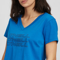 Triple Stack V-Neck T-Shirt | Ocean Blue