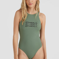 Logo High Neck Swimsuit | Lily Pad