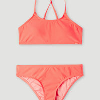 Essentials Bralette Bikini Set | Neon Coral